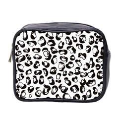 Black And White Leopard Print Jaguar Dots Mini Toiletries Bag (two Sides)