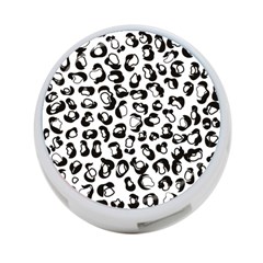 Black And White Leopard Print Jaguar Dots 4-Port USB Hub (One Side)