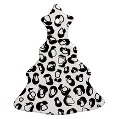 Black And White Leopard Print Jaguar Dots Ornament (christmas Tree)  by ConteMonfreyShop