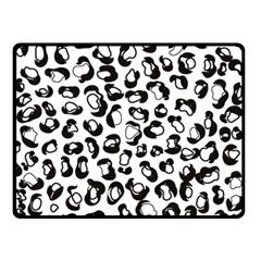 Black And White Leopard Print Jaguar Dots Double Sided Fleece Blanket (small) by ConteMonfreyShop