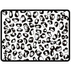 Black And White Leopard Print Jaguar Dots Double Sided Fleece Blanket (large) by ConteMonfreyShop