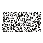 Black And White Leopard Print Jaguar Dots Satin Shawl 45  x 80  Front