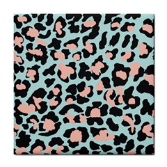 Blue And Pink Jaguar Dots Leopard Tile Coaster by ConteMonfreyShop
