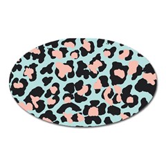 Blue And Pink Jaguar Dots Leopard Magnet (oval) by ConteMonfreyShop