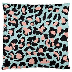 Blue And Pink Jaguar Dots Leopard Large Flano Cushion Case (one Side) by ConteMonfreyShop
