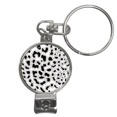 Black And White Dots Jaguar Nail Clippers Key Chain by ConteMonfreyShop
