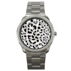 Black And White Dots Jaguar Sport Metal Watch by ConteMonfreyShop