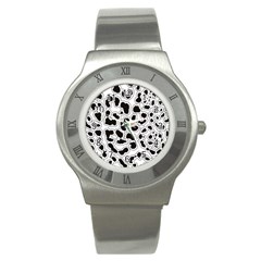 Black And White Dots Jaguar Stainless Steel Watch by ConteMonfreyShop