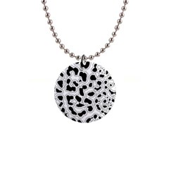 Black And White Dots Jaguar 1  Button Necklace by ConteMonfreyShop