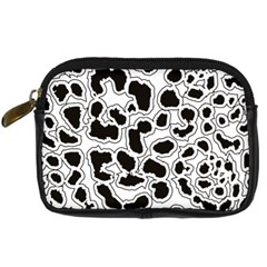 Black And White Dots Jaguar Digital Camera Leather Case by ConteMonfreyShop