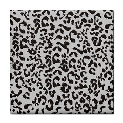 Leopard Print Gray Theme Tile Coaster by ConteMonfreyShop