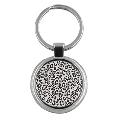 Leopard Print Gray Theme Key Chain (round) by ConteMonfreyShop