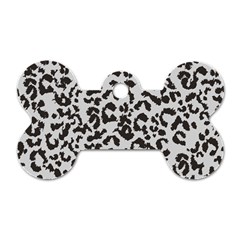 Leopard Print Gray Theme Dog Tag Bone (one Side) by ConteMonfreyShop