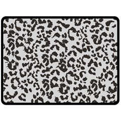 Leopard Print Gray Theme Double Sided Fleece Blanket (large)