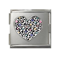 Jaguar Spots Colorful Mega Link Heart Italian Charm (18mm) by ConteMonfreyShop