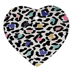 Jaguar Spots Colorful Heart Ornament (two Sides) by ConteMonfreyShop