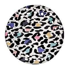Jaguar Spots Colorful Round Filigree Ornament (two Sides) by ConteMonfreyShop