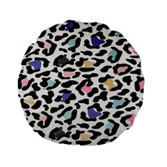 Jaguar Spots Colorful Standard 15  Premium Flano Round Cushion  by ConteMonfreyShop