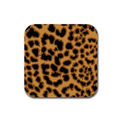 Leopard Print Spots Rubber Square Coaster (4 Pack) by ConteMonfreyShop