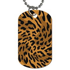 Leopard Print Jaguar Dots Brown Dog Tag (one Side) by ConteMonfreyShop