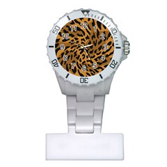 Leopard Print Jaguar Dots Brown Plastic Nurses Watch by ConteMonfreyShop