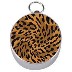 Leopard Print Jaguar Dots Brown Silver Compass by ConteMonfreyShop