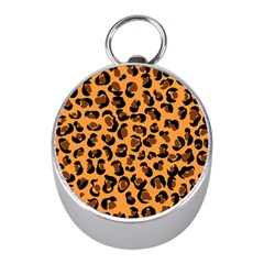 Leopard Print Peach Colors Silver Compass (mini) by ConteMonfreyShop