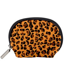 Leopard Print Peach Colors Accessory Pouch (small) by ConteMonfreyShop