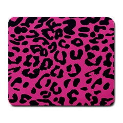 Leopard Print Jaguar Dots Pink Large Mousepad by ConteMonfreyShop