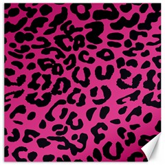 Leopard Print Jaguar Dots Pink Canvas 12  X 12  by ConteMonfreyShop