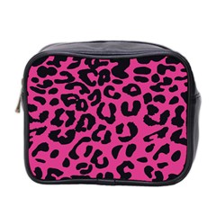 Leopard Print Jaguar Dots Pink Mini Toiletries Bag (two Sides)