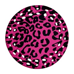 Leopard Print Jaguar Dots Pink Ornament (round Filigree) by ConteMonfreyShop