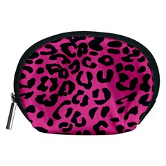 Leopard Print Jaguar Dots Pink Accessory Pouch (medium) by ConteMonfreyShop