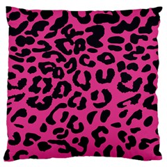 Leopard Print Jaguar Dots Pink Standard Flano Cushion Case (two Sides) by ConteMonfreyShop