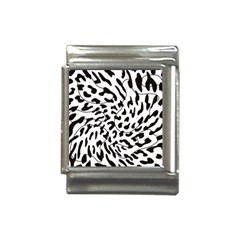 Leopard Print Black And White Draws Italian Charm (13mm)