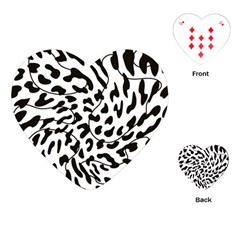 Leopard Print Black And White Draws Playing Cards Single Design (heart) by ConteMonfreyShop