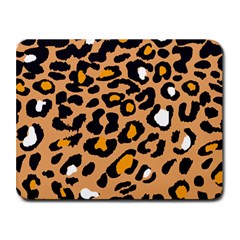 Leopard  Spots Brown White Orange Small Mousepad by ConteMonfreyShop