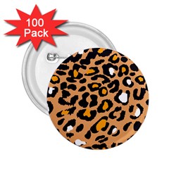 Leopard  Spots Brown White Orange 2 25  Button (100 Pack) by ConteMonfreyShop