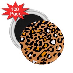 Leopard  Spots Brown White Orange 2 25  Magnet (100 Pack)  by ConteMonfreyShop