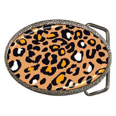 Leopard  Spots Brown White Orange Belt Buckle by ConteMonfreyShop