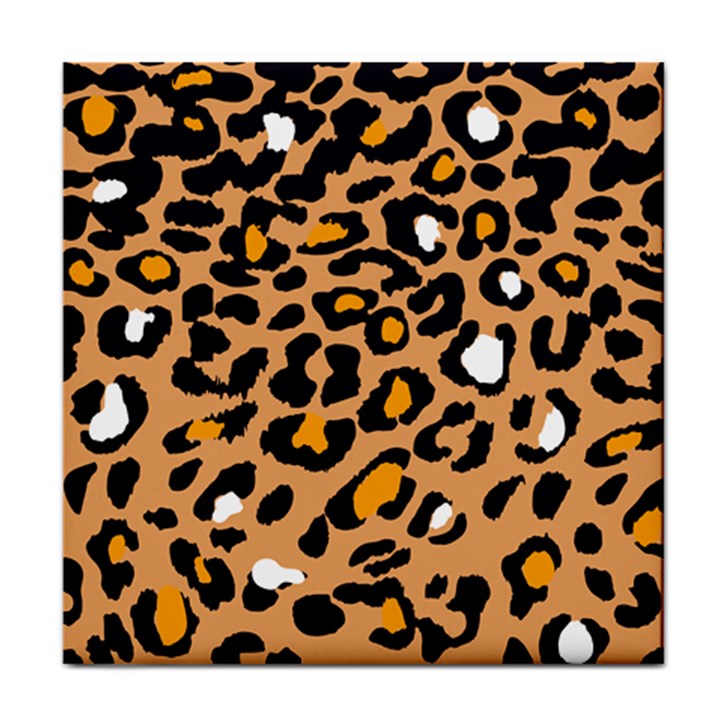 Leopard  spots brown white orange Face Towel