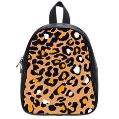 Leopard  Spots Brown White Orange School Bag (small) by ConteMonfreyShop