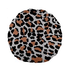 Leopard Print  Standard 15  Premium Flano Round Cushion  by ConteMonfreyShop