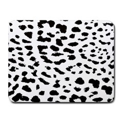 Leopard Print Jaguar Dots Black And White Small Mousepad by ConteMonfreyShop