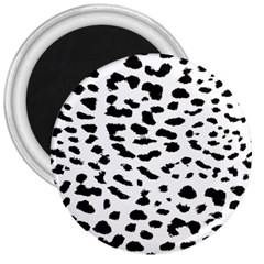 Leopard Print Jaguar Dots Black And White 3  Magnet by ConteMonfreyShop