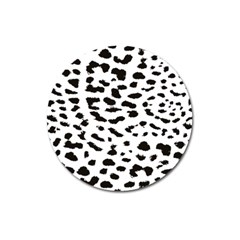 Leopard Print Jaguar Dots Black And White Magnet 3  (round) by ConteMonfreyShop