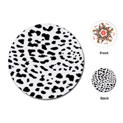Leopard Print Jaguar Dots Black And White Playing Cards Single Design (round) by ConteMonfreyShop