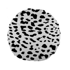 Leopard Print Jaguar Dots Black And White Standard 15  Premium Round Cushion  by ConteMonfreyShop