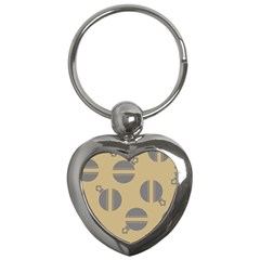 Gray Stripe Ornaments Brown Key Chain (heart) by TetiBright