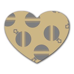 Gray Stripe Ornaments Brown Heart Mousepads by TetiBright